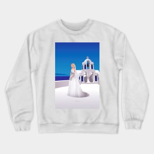 Bride in Mykonos Crewneck Sweatshirt